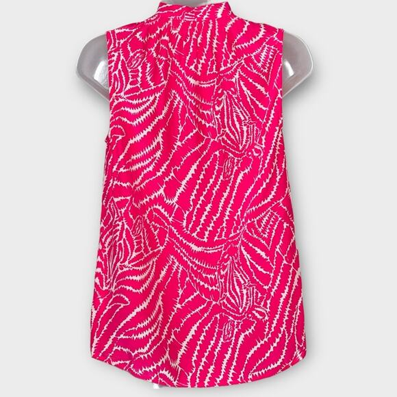 LILLY PULITZER Silk Dahlia Splash Show Your Stripe Sleeveless Blouse size xs - Picture 3 of 6